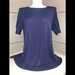 NWOT. Navy 1X Blouse